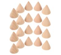 Homoyoyo 20pcs Unfinished Wood Cones for Crafting DIY Wooden Cone Shapes for Painting Graffiti Jewelry Display Stand Versatile Wooden Figures for Creative Decoration and Accessory