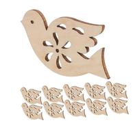 Homoyoyo 20pcs Unfinished Wood Dove Slices for Crafting Blank Wooden Peace Dove Embellishments with Flat Surface for Painting DIY Christmas Tree Ornaments and Scrapbooking Decor