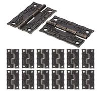 Homoyoyo 20pcs Vintage Bronze Hinge Retro Cabinet Hinges Vintage Folding Hardware for Furniture for Wooden Boxes Jewelry Door Brown