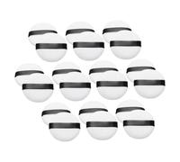 Homoyoyo 20pcs White Velour Makeup Powder Pads Small Soft Cosmetic Applicators with Ribbon for Women Facial Loose Pressed Powder Application Random Color