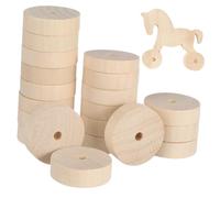 Homoyoyo 20Pcs Wooden Wheels DIY Model Accessories Khaki Small Vehicle Wheels for Crafting Building Projects and Educational Play Supplies