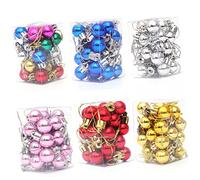 Homoyoyo 24pcs 2cm Pink Mini Christmas Hanging Baubles Shatterproof Plastic Tree Ornaments Pendant Decoration for Home Store