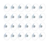Homoyoyo 24pcs Clear PVC Screw Thread Suction Cups Strong Adhesive Hooks for Glass Windows Bathroom Kitchen Hanging Towels Keys Handbags Rustproof Reusable