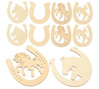 Homoyoyo 24pcs DIY Horseshoe Wooden Cutouts Unfinished Smooth Wood Chips for Painting Crafting and Home Decoration