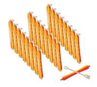 Homoyoyo 24Pcs Hair Perm Rods with Rubber Bands Curling Rollers for Home and Barber Use Suitable for All Hair Types Secure Hold Styling Kit for Waves and Retro