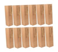 Homoyoyo 24pcs Kraft Paper Wine Bags with Handles Single Bottle Tote for Weddings Parties and Housewarming Heavy Duty Reusable Brown Kraft Bags Bulk Pack for Elegant Wine Presentation