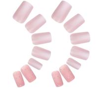 Homoyoyo 24pcs Press On Nails Set Medium Size Matte Silver Glue On Fake Nails for Women and Teen Manicure Art Supplies Kit