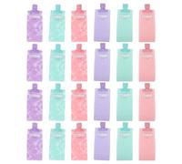 Homoyoyo 24pcs Refillable Travel Fluid Pouches 90ml Frosted Plastic Lotion Bottles with Flip Cap Portable Toiletries Bags for Airplane and Train Use