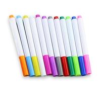Homoyoyo 24Pcs Water-soluble Colored Pens with Dustless Blackboard Eraser Liquid Chalk Erasable and Non-toxic Chalk Markers for Teaching Art Projects Kindergarten and Home Use Vibrant