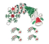 Homoyoyo 24pcs Xmas Ornament Pendant Earrings Holiday Snowflake Charm Christmas Jewelry Making Supplies Seasonal Bracelet Findings Christmas Craft Charms Winter Collection