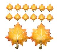 Homoyoyo 25pcs Foil Leaf Balloons for Thanksgiving Day Vibrant Orange Maple Decorations Shiny Aluminum Film Fall Party Supplies Easy Inflate Autumn Harvest Festival Decor for Indoor Outdoor