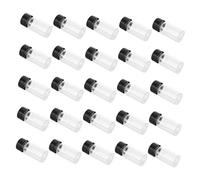 Homoyoyo 25pcs Glass Bottles Reagent Storage Containers with Lids Transparent Sample Vials with Thick Flat Bottom for Essential Oils Experiments and Liquid Refills
