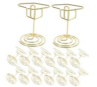 Homoyoyo 25pcs Graduation Cap Shaped Card Holders Luxurious Gold Place Card Clips for Food Labels Menus Photos for Graduation Parties Events and Desk Organization