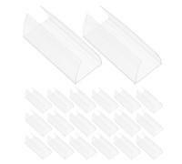 Homoyoyo 25pcs Plastic Shelf Tag Label Holders for Office and Library Use PVC Material with Flat Appearance Double-Sided Display and Secure Grip for Wire Shelves