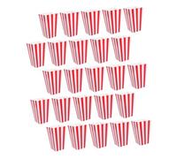 Homoyoyo 25pcs Retro Striped Popcorn Cups Classic Paper Snack Containers for Parties Durable Food Grade Snack Holders for Movie Nights Carnival Events Convenient Versatile Design