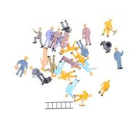 Homoyoyo 25Pcs Scale Painted Plastic People Figurines Architecture Worker Models for Sand Table Layout Miniature Construction Figures for Model Train Scenery Educational and Decorative Use