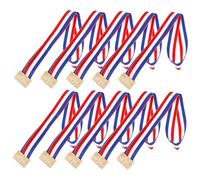 Homoyoyo 25pcs Sports Medal Lanyards Red White Blue Neck Ribbons for Competitions Party Awards Lightweight Neckbands for Indoor Outdoor Events