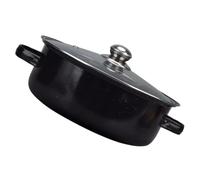 Homoyoyo 28Cm Multi-Function Enamel Roaster Pan with Glass Lid, Household Cooking Accessory for Roasting Sweet Potatoes and Meat, Convenient Oven-Safe Roasting Pot for Kitchen Use