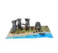 Homoyoyo 293pcs Medieval Soldier Playset with Pirate and Knight Figurines Castle Model Military Action Figures and Building Accessories for Educational Sand Table and Birthday Party Display
