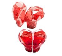 Homoyoyo 2pair Heart Shaped Toilet Button Pusher Flush Assist Tool with Adhesive Diamond Texture for Toilet Tank Lid Replacement, Water Tank Accessory for Bathroom Use