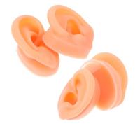 Homoyoyo 2Pair Soft Silicone Human Ear Model Flexible Reusable Fake Body Parts for Piercing Practice Jewelry Display Teaching Tool Portable Simulation Anatomy Model for Ear Piercing