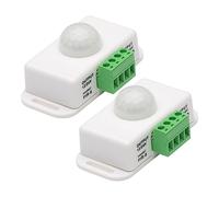 Homoyoyo 2pcs 12-24v Infrared Motion Sensor Switch Pir Controller for Cabinet Led Lighting, White, Dc12v Timer Motion-activated Sensor for Kitchen Wardrobe Staircase