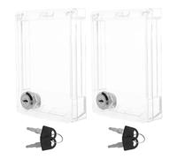 Homoyoyo 2pcs Abs Switch Cover Plate for 86type Wall Mounted Switches, Lockable Protective Guard Improving Electrical Safety for Central Control Panels in Modern Interiors and Home Use
