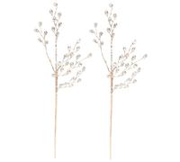 Homoyoyo 2pcs Acrylic Beaded Berry Stems Christmas Wreath Picks Artificial Xmas Branches for Floral Arrangements Table Decor Party Decorations