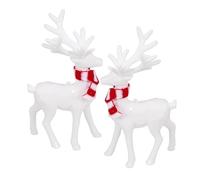 Homoyoyo 2PCS Acrylic Christmas Elk Hanging Figurines Reindeer Sculptures for Holiday Tabletop Decoration Home Office Living Bedroom Bathroom Display
