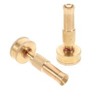 Homoyoyo 2pcs Adjustable Copper Hose Nozzle with 6-Point Connection, Garden Watering Sprayer for Outdoor Irrigation and Car Washing, Sturdy Metal Spray Gun Compatible with Standard Water