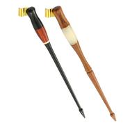 Homoyoyo 2pcs Adjustable Wooden Oblique Dip Pen Holder with Removable Brass Flange for Calligraphy and Manga Drawing Ergonomic English Writing Nib Pen Holder