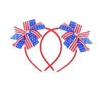 Homoyoyo 2pcs American Flag Headband for Boy Girl Patriotic Independence Day Hair Accessories Comfortable Bow Hairband Flexible Design for Various for July Celebrations