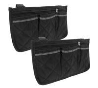 Homoyoyo 2pcs Armrest Storage Pouch Wheelchair Side Bag Multi-Pocket Reflective Safety Strip Quick Attachment Black for Nighttime Use Indoor Rollator Accessory