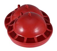 Homoyoyo 2PCS Automatic Chick Water Drinker with Float Valve Small Poultry Feeding Bowl Red for Farm Use