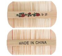 Homoyoyo 2pcs Bamboo Lice Comb Ultra-fine Teeth, Dense Tooth Bamboo Dandruff and Pet Hair Removal Comb, Wooden Flea and Psoriasis Treatment Tool for Scalp Cleaning