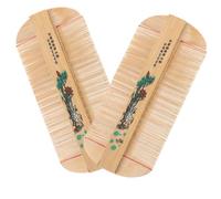Homoyoyo 2pcs Bamboo Tooth Comb Double-sided Dense Comb for Hair Care Portable to Remove Dandruff