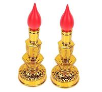 Homoyoyo 2Pcs Battery Operated Electronic Candle Lamps for Home Decor Flameless Simulation Sacrifice Lights Buddha Offering Lamps Without Batteries Warm Ambient Lighting for Desktop and