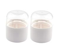 Homoyoyo 2pcs Beauty Egg Holder Makeup Sponge Storage Case Cosmetic Puff Organizer Portable Makeup Accessory for Home and Travel White