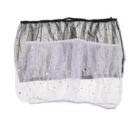 Homoyoyo 2pcs Bird Cage Covers Mesh Net Seed Guard with Elastic Edge for Medium Birdcages 45.6"-66.9" - Black and White Star Pattern Dust and Splash Protector for Parrots and Budgies