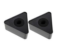 Homoyoyo 2pcs Black Abs Triangle Microphone Logo Stand, Sturdy Microphone Station Marks for Interview and Tv Broadcast, Triangular Shaped Mic Flag Holder Accessories