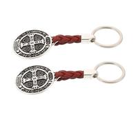 Homoyoyo 2pcs Black Cross Keychain Metal Religious Key Ring Pendant Hanging Decoration for Bags Wallets Car Accessories Faith Inspired