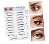 Homoyoyo 2pcs Black Imitation Eyebrow Stickers Temporary Hair Like Transfer Tool for Men Women Easy Apply Full Natural Look Suitable for Sparse Light Brows No Harm Needed
