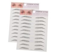 Homoyoyo 2pcs Black Imitation Eyebrow Transfer Stickers Use Artificial Hair-like Eyebrow Tool for Men and Women Natural Full Brows Suitable for Sparse Light Temporary and Skin-friendly