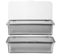 Homoyoyo 2pcs Black Plastic Cutlery Holder with Draining Rack, Countertop Kitchen Utensil Organizer for Chopsticks and Silverware Storage, Household Flatware Case