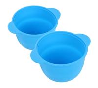 Homoyoyo 2pcs Blue Silicone Wax Warmer Bowls 300ml round Bottom Reusable Non-stick Wax Pot Liners for Hair Removal Waxing Supplies at Home and Professional Use