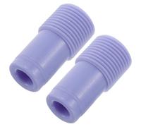 Homoyoyo 2pcs Blue Threaded Mop Handle Tips Replacement, Metal Pole Connectors with Standard Thread Interface for Broom and Mop Handles, Compatible with Indoor and Outdoor Cleaning Tools