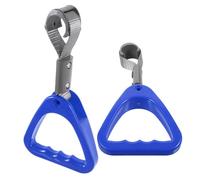 Homoyoyo 2pcs Blue Triangle Handle Rings for Passengers with Easy Installation and Enhanced Safety, Plastic Handrail Grab for Public Transportation and Subway Use, for Elderly and Disabled