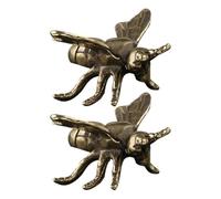 Homoyoyo 2pcs Brass Bee Ornament Retro Desktop Decoration for Tea House