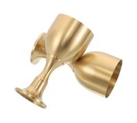 Homoyoyo 2Pcs Brass Wine Goblets Large Vintage Golden Chalice Cups for Ritual Holy Water, Medieval Holy Grail Offering, Decorative Renaissance Goblets for Altar and Wedding