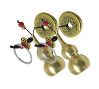 Homoyoyo 2pcs Brass Wu Lou Keychain with Five Emperor for Luck and Wealth Feng Shui Keyring for Prosperity for Chinese Year and Daily Use